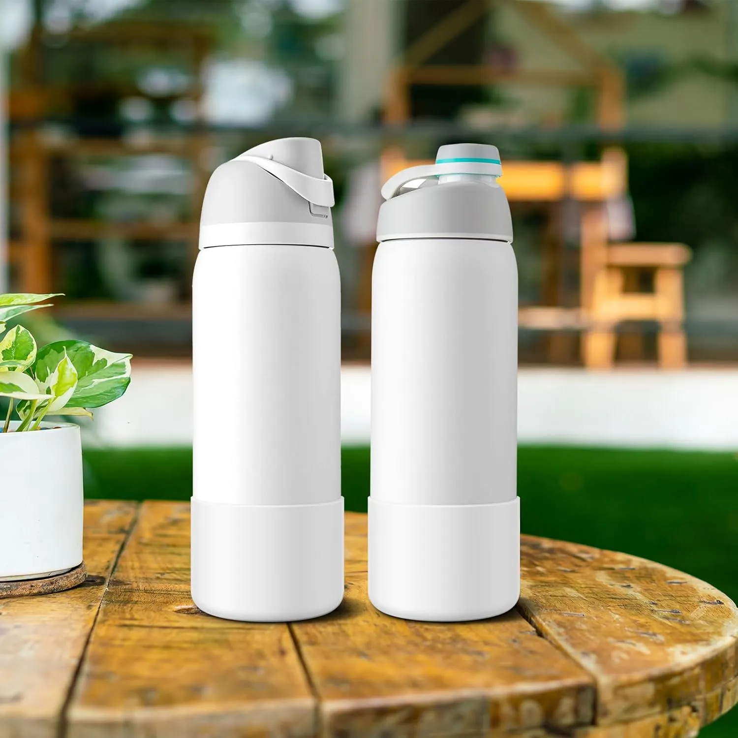 2PCS Silicone Water Bottle Boot for Owala 24oz 32oz 40oz, Anti-Slip Protective Sleeve Bottom Bumper Protector for FreeSip, Twist, and Flip Stainless Steel Water Bottles