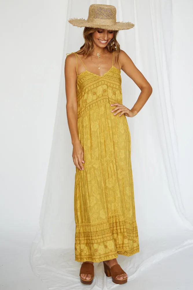 Abyss Maxi Dress Mustard