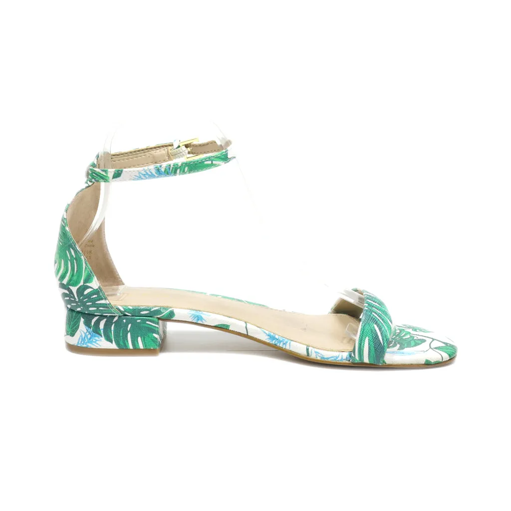 Aldo Flat Sandals Leather Green Colour For Women