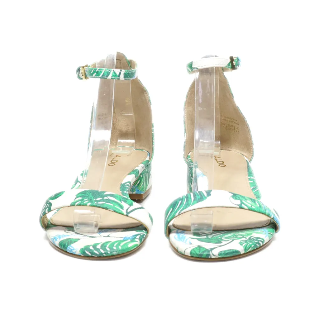 Aldo Flat Sandals Leather Green Colour For Women