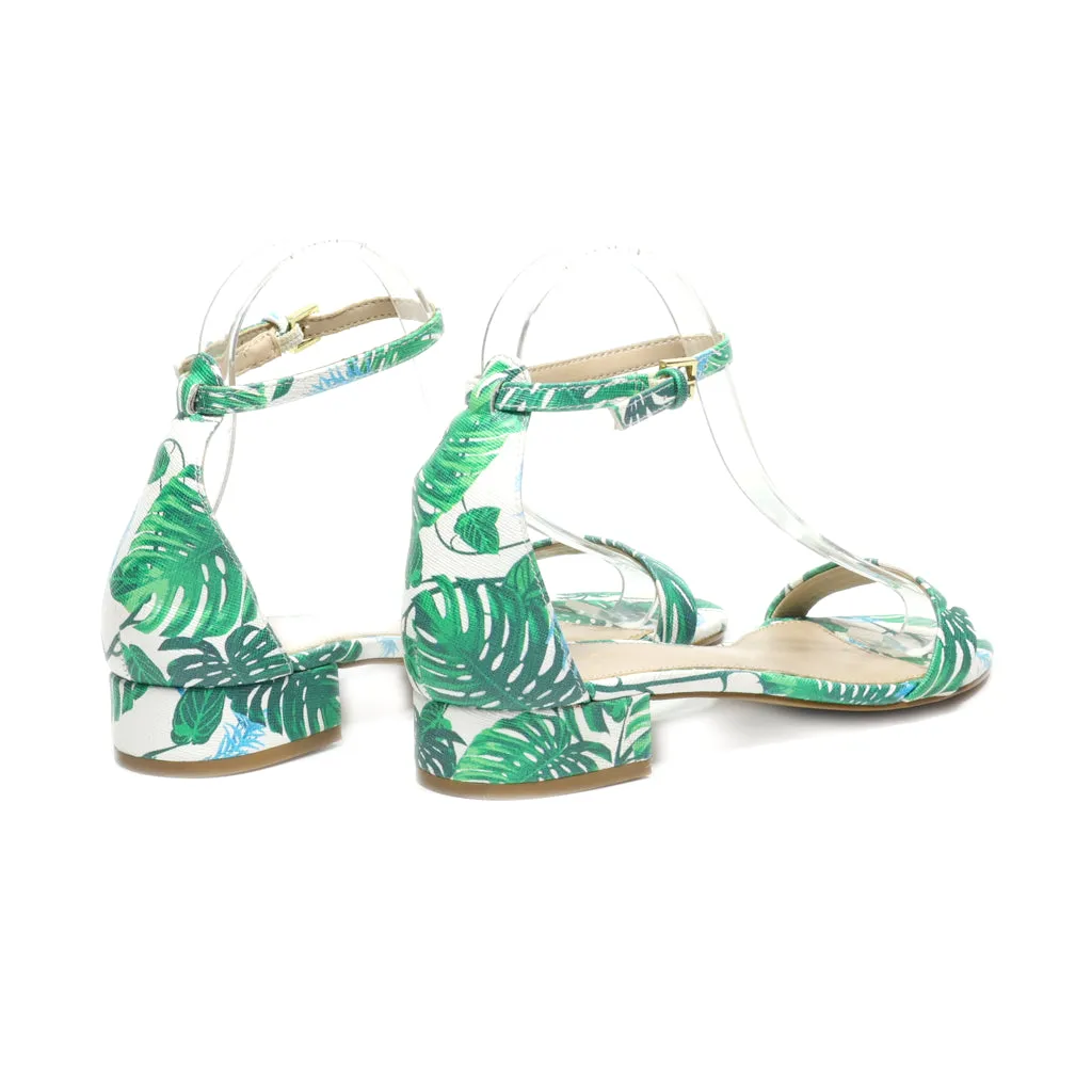 Aldo Flat Sandals Leather Green Colour For Women