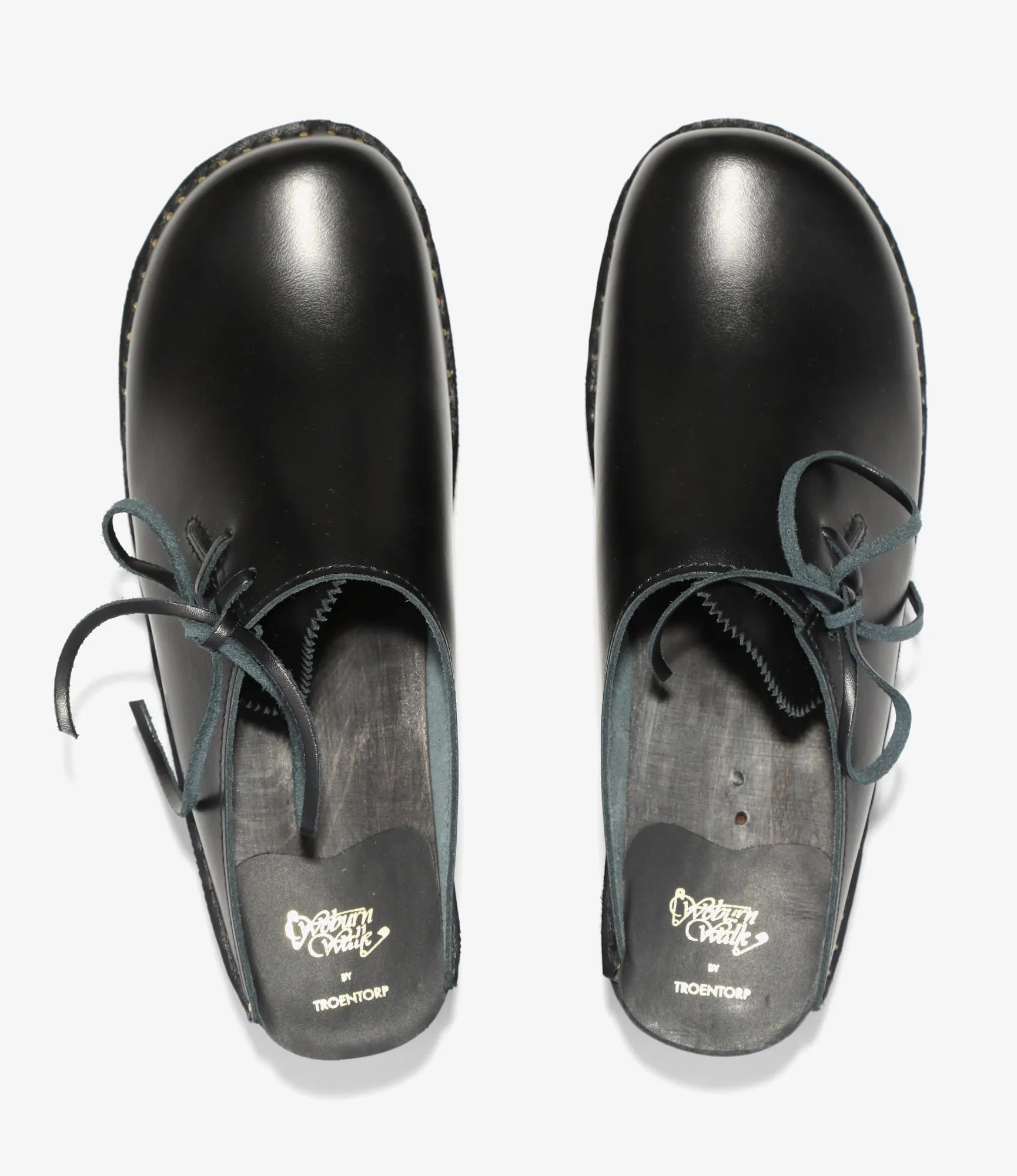 Alps Side Lace Clog – Black Leather