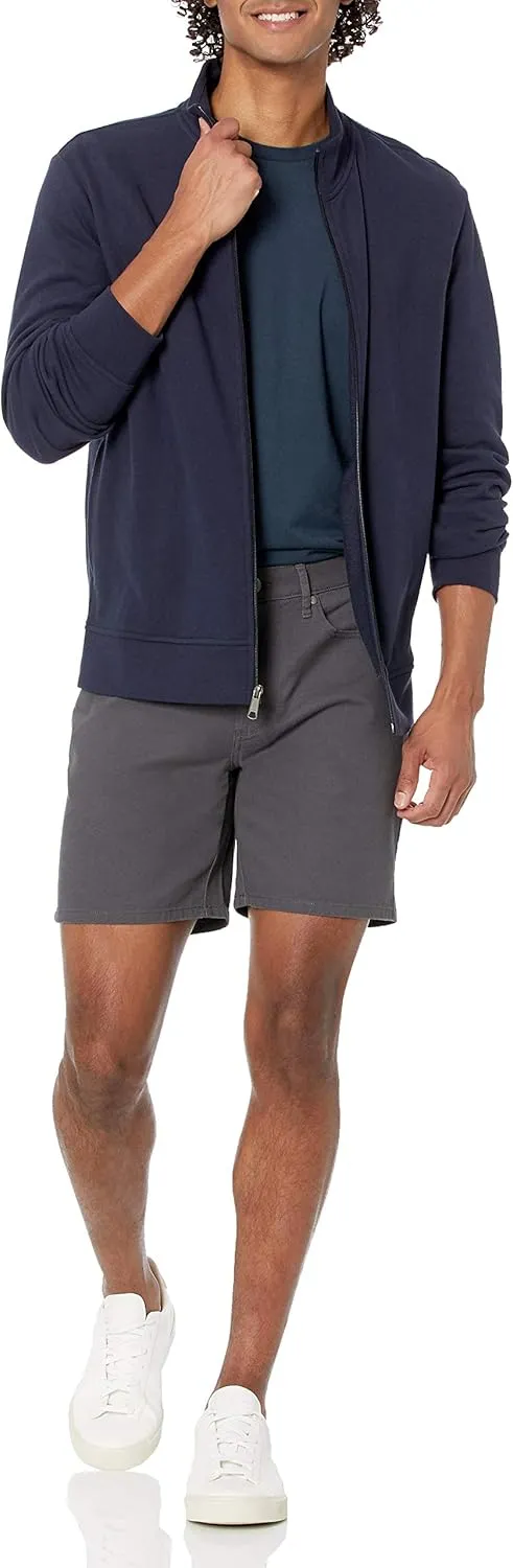 Amazon Essentials Men's Zip Up Sweatshirt, Lightweight French Terry, Mock Neck