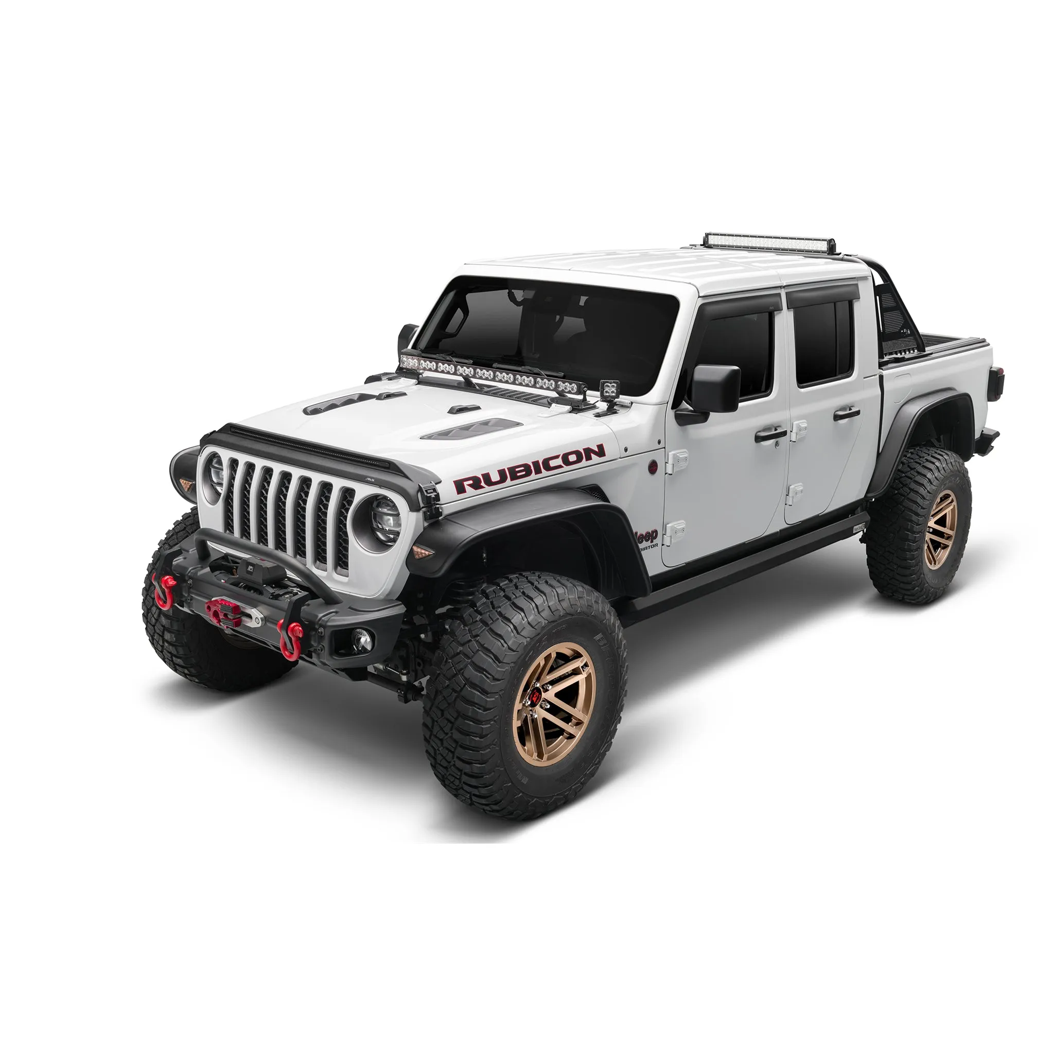 Auto Ventshade Aeroskin Lightshield Pro Bug Deflector - Black - Jeep Wrangler JK/Gladiator JT 2018-22