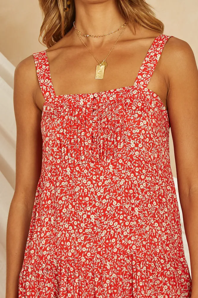 Bianco Midi Dress Red