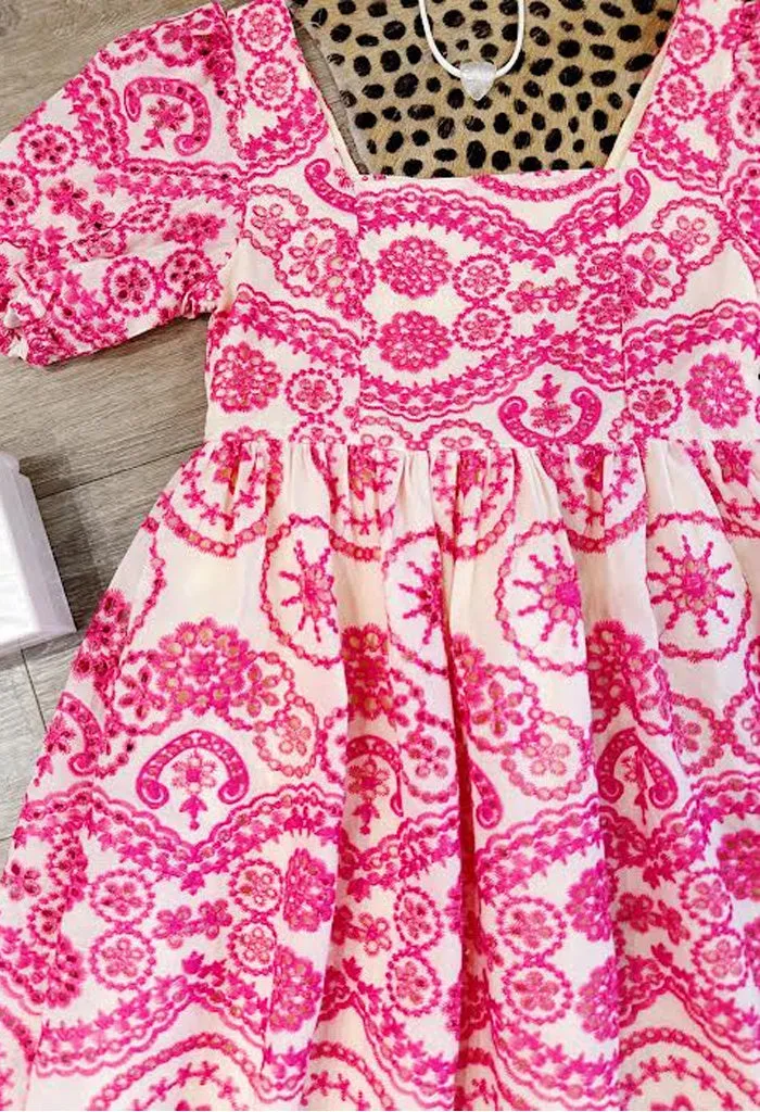 Camellia Mini Dress-Pink