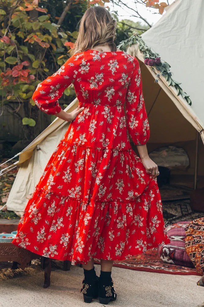 Cast A Spell Maxi Dress Red