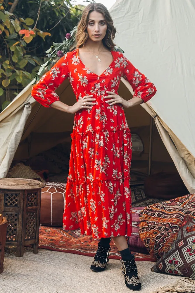 Cast A Spell Maxi Dress Red