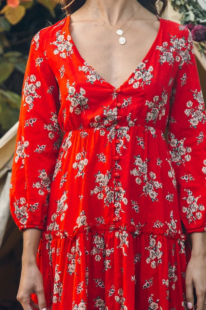 Cast A Spell Maxi Dress Red