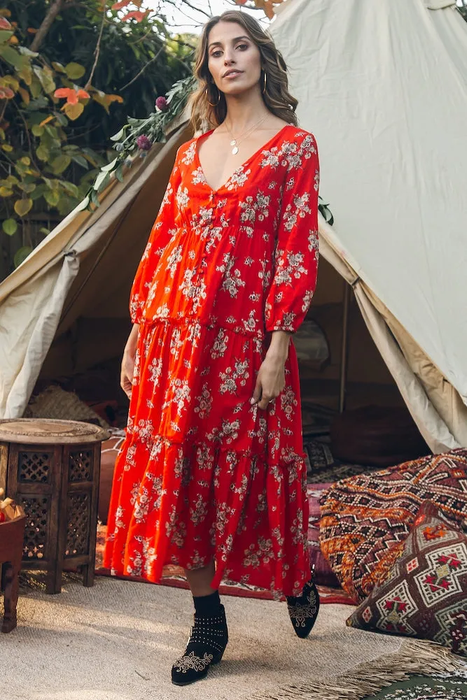 Cast A Spell Maxi Dress Red