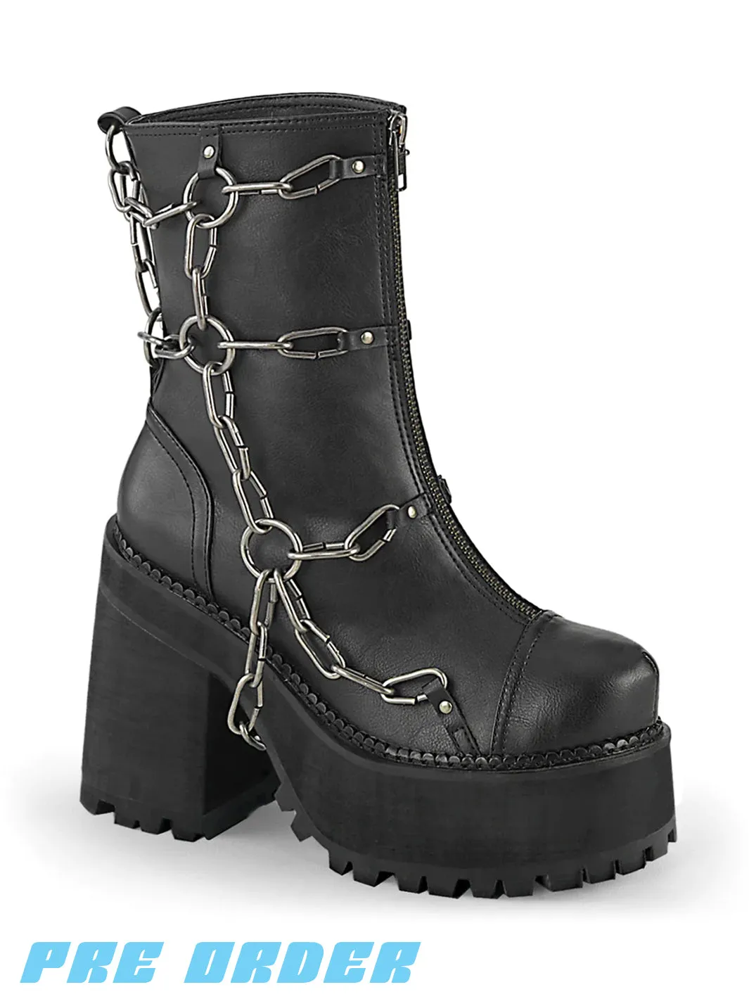 DEMONIA ASSAULT-66 - BLACK VEGAN LEATHER  ✰ PRE ORDER ✰