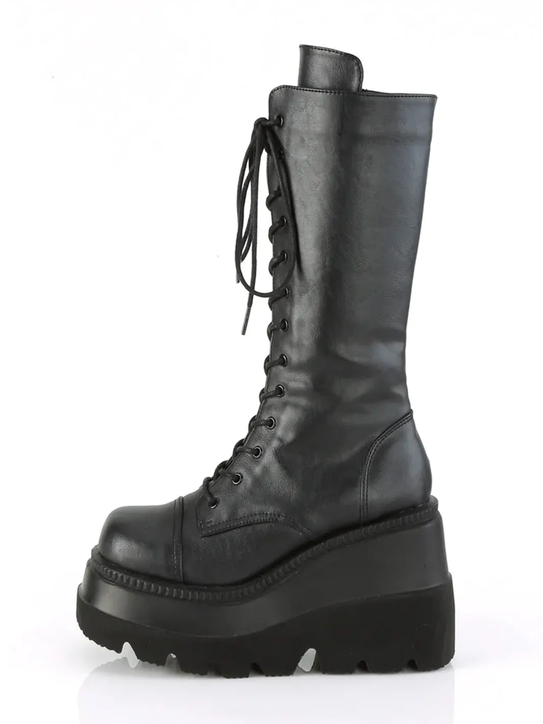 DEMONIA SHAKER-72 BOOTS - BLACK VEGAN LEATHER ✰ PRE ORDER ✰