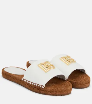 Dolce&Gabbana embellished leather espadrilles, black
