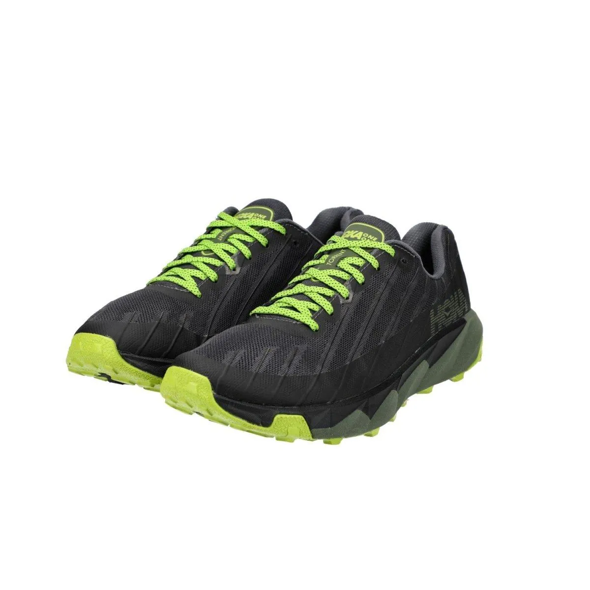 Hoka One One Torrent Trail Running Sport Shoes Fabric Black Colour For Men