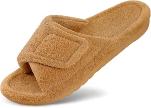 Litfun Women's Orthopedic Slippers with Arch Support Adjustable Open Toe House Shoes for Plantar Fasciitis