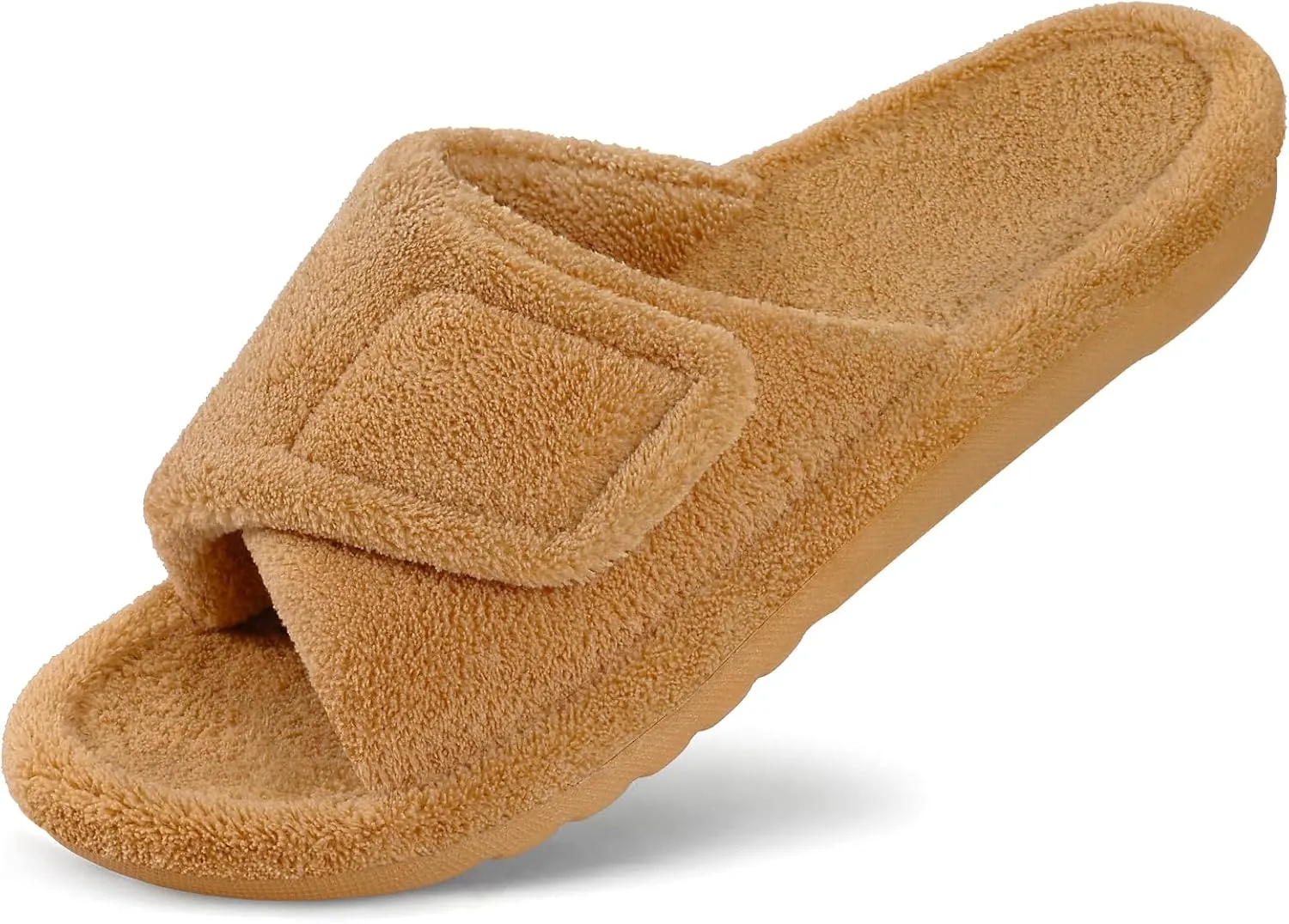 Litfun Women's Orthopedic Slippers with Arch Support Adjustable Open Toe House Shoes for Plantar Fasciitis