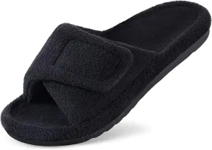 Litfun Women's Orthopedic Slippers with Arch Support Adjustable Open Toe House Shoes for Plantar Fasciitis