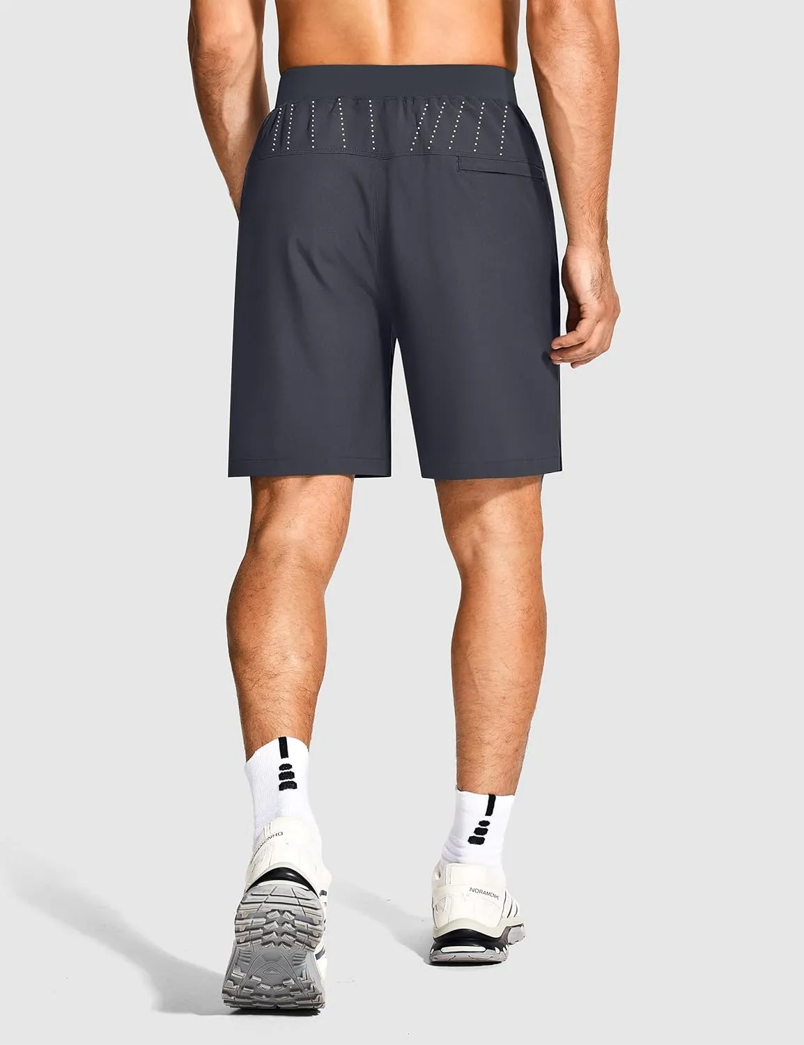Mens Athletic Workout Gym Shorts 7 Inch Inseam Running Sweat Sport Shorts for Men with Zipper Pockets