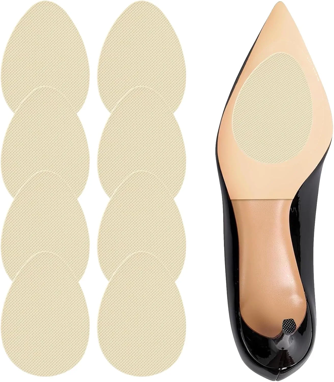 Non Slip Shoe Pads for Bottom of Shoes Sole Protector for High Heels Adhesive Shoe Sole Protectors Anti Slip Shoe Grips Noise Reduction Cushion High Heel Noise Reduction for Women Men (Beige)