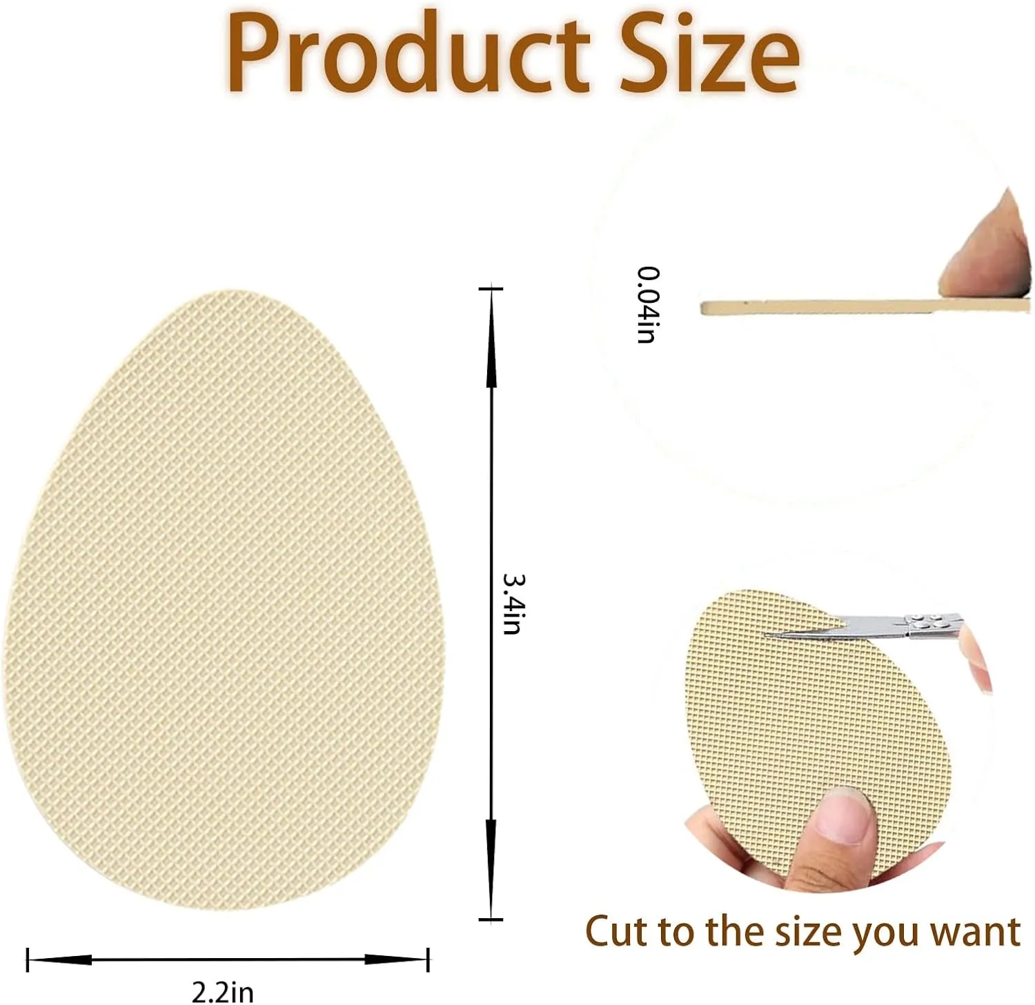 Non Slip Shoe Pads for Bottom of Shoes Sole Protector for High Heels Adhesive Shoe Sole Protectors Anti Slip Shoe Grips Noise Reduction Cushion High Heel Noise Reduction for Women Men (Beige)