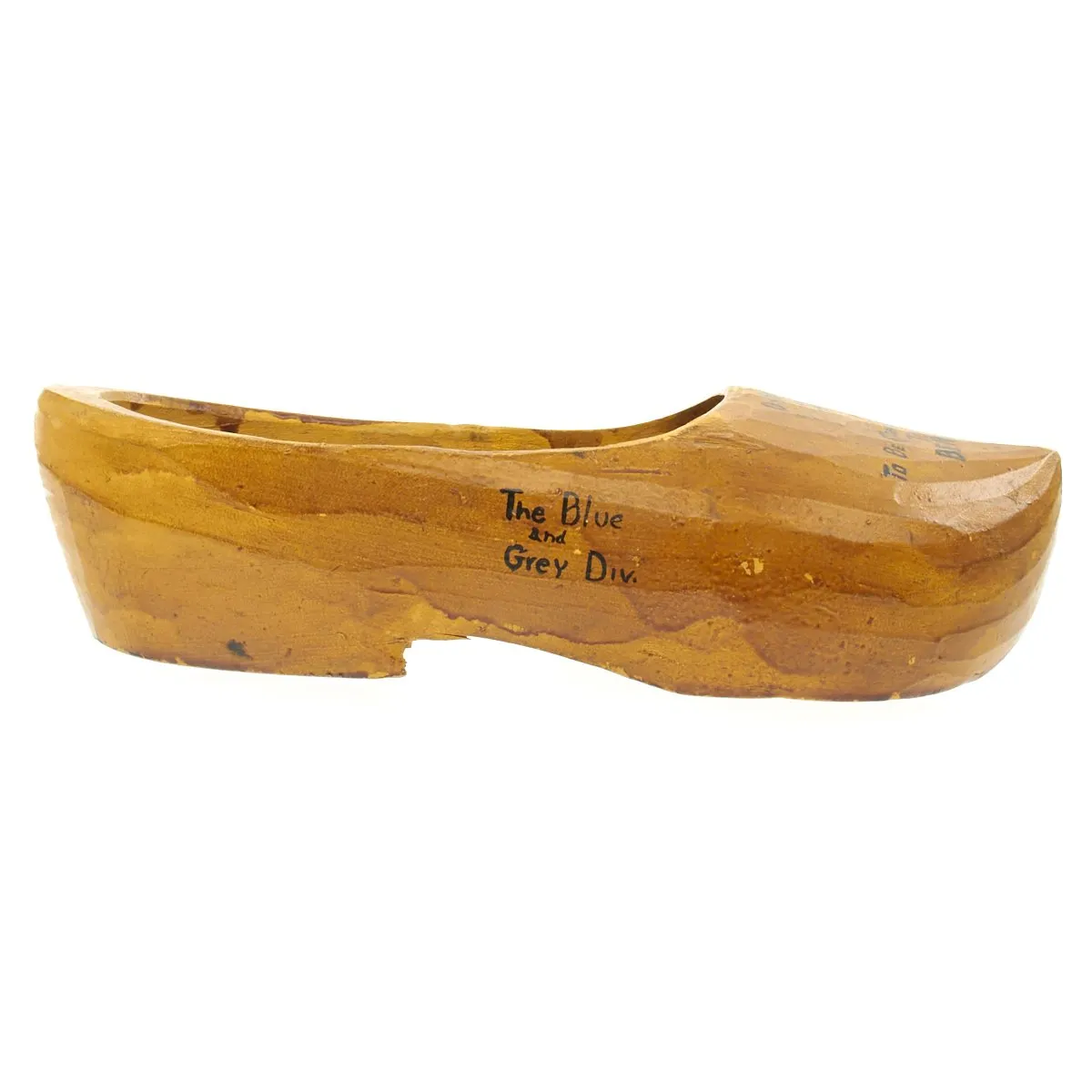 Original U.S. WWII 29th Infantry Division USGI Signed Dutch Wood Clogs - Bring Back