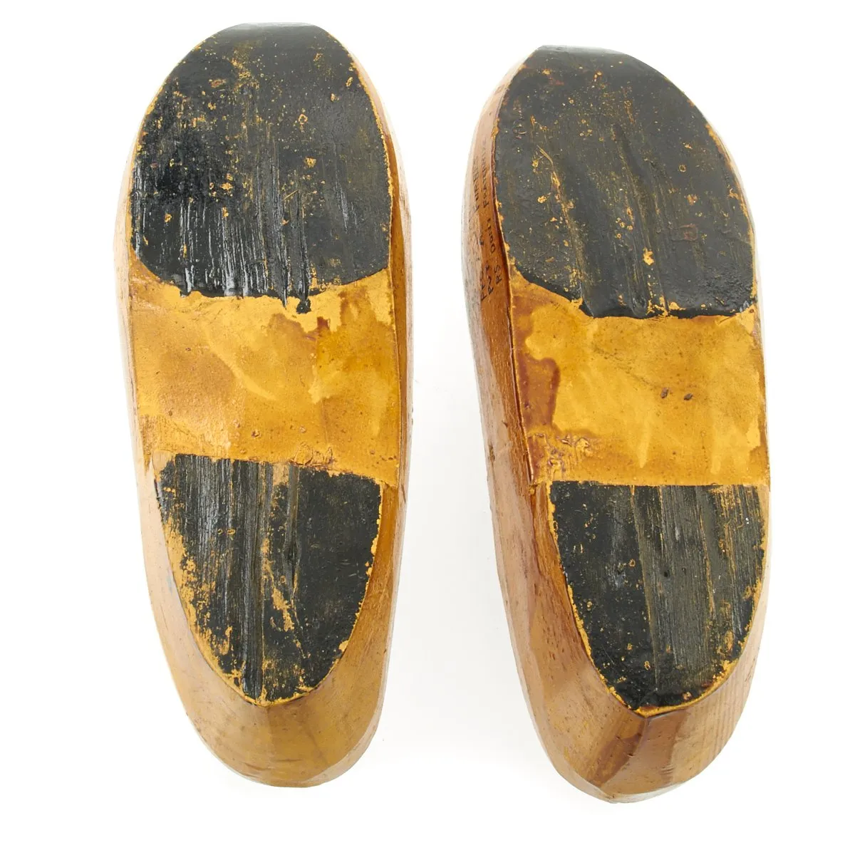 Original U.S. WWII 29th Infantry Division USGI Signed Dutch Wood Clogs - Bring Back