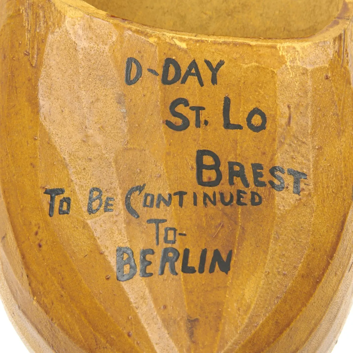 Original U.S. WWII 29th Infantry Division USGI Signed Dutch Wood Clogs - Bring Back
