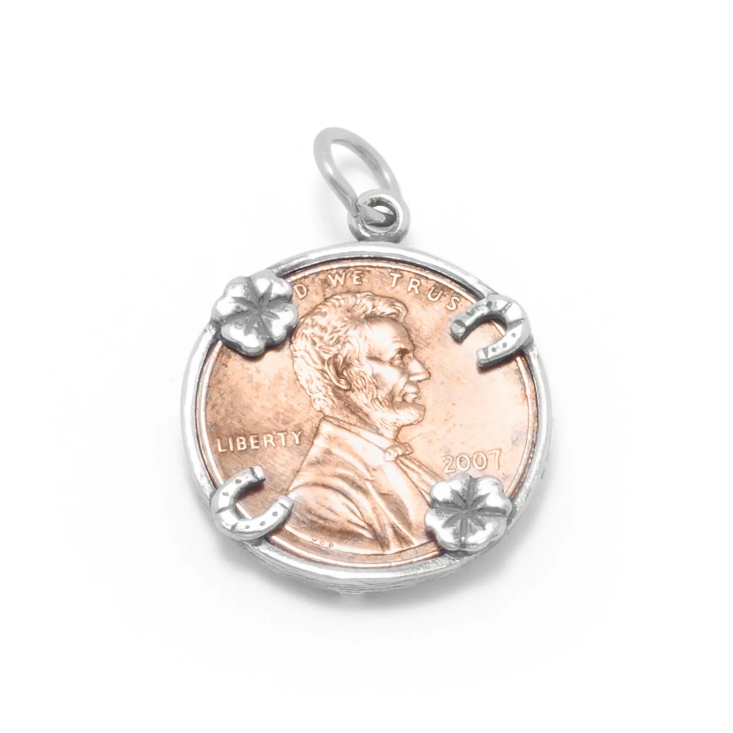 Oxidized Lucky Penny Holder Charm