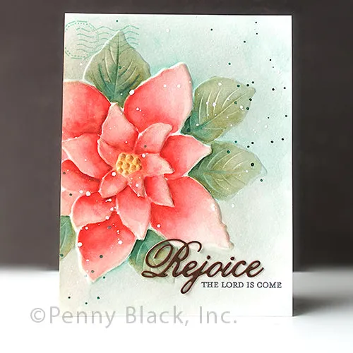 Penny Black 3D Embossing Folder 6"x 6" - Poinsettia