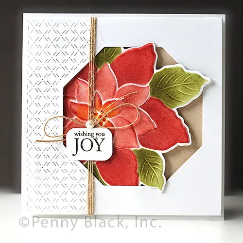 Penny Black 3D Embossing Folder 6"x 6" - Poinsettia