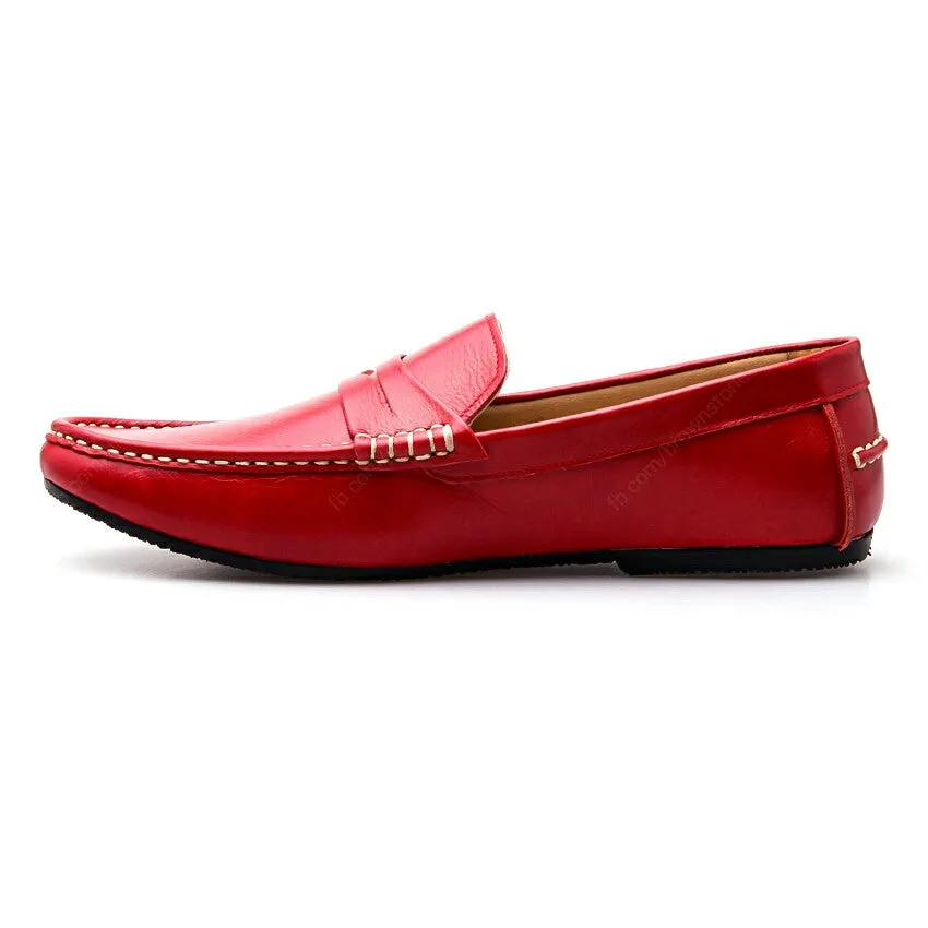 Penny Leather Loafer Soft Red