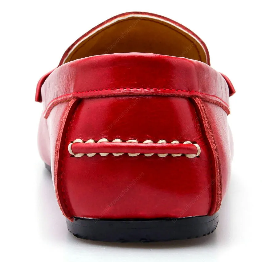 Penny Leather Loafer Soft Red