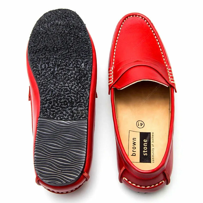 Penny Leather Loafer Soft Red