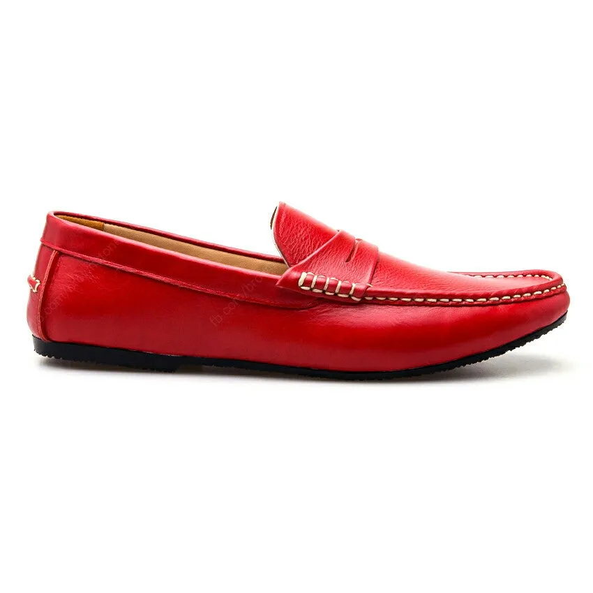 Penny Leather Loafer Soft Red