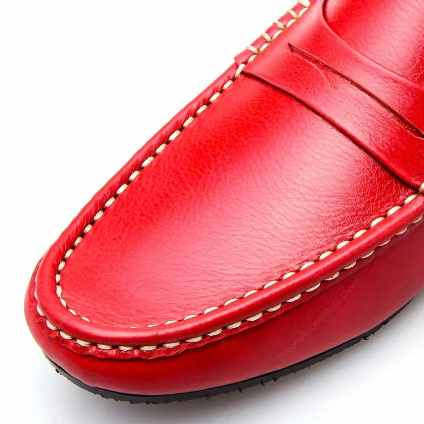 Penny Leather Loafer Soft Red