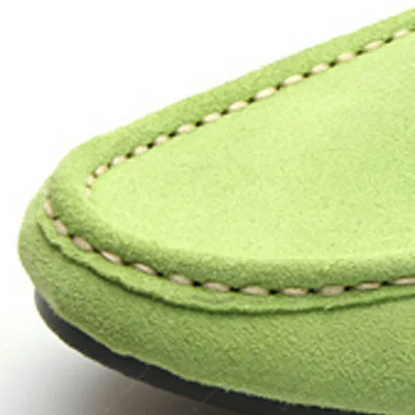 Penny Leather Loafer Suede Lemon Green