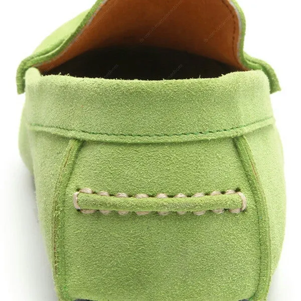 Penny Leather Loafer Suede Lemon Green