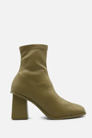 Pull & Bear Zipper Block Heels Ankle Boots | 100% Authentic Leather