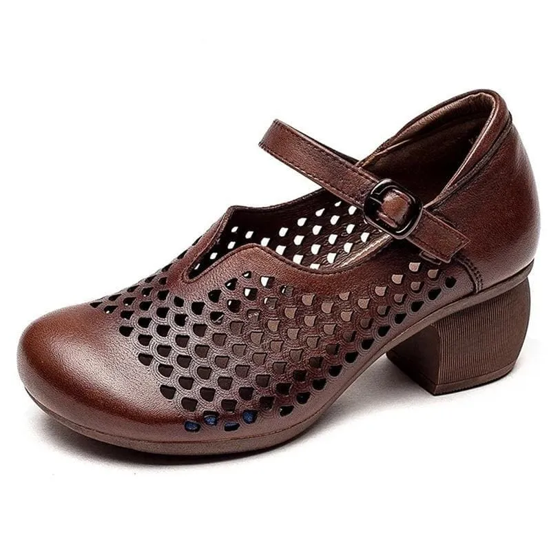 Sweet Style Genuine Leather Women Pumps Beige