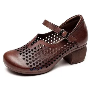 Sweet Style Genuine Leather Women Pumps Beige