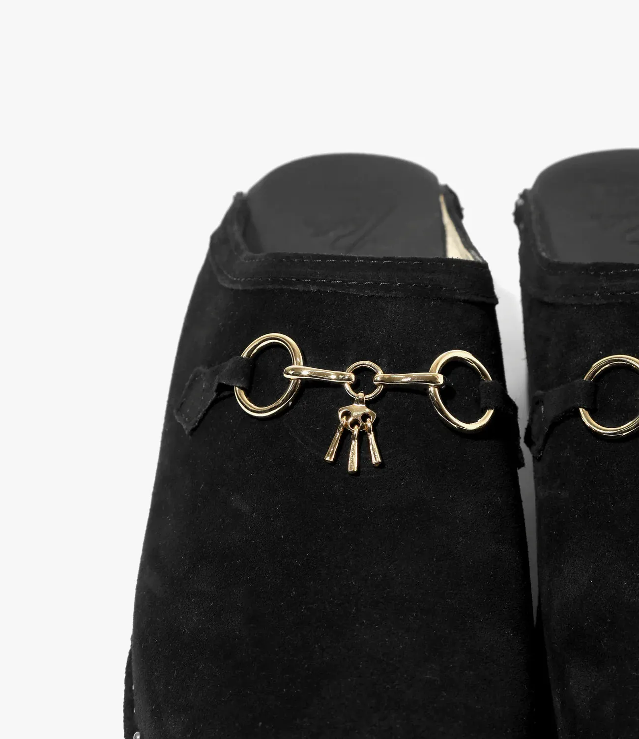 Tassel Bit 'Monet' Clog – Black Rough Out