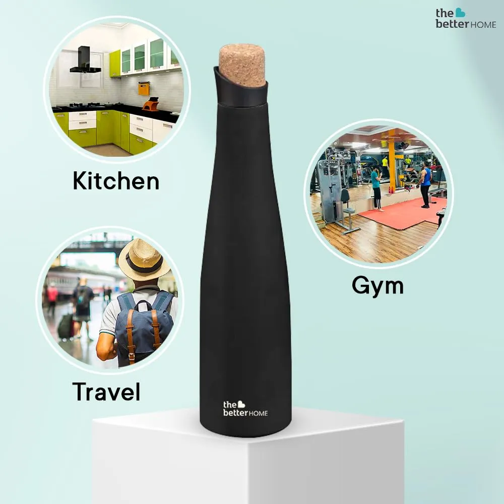 The Better Home Insulated Cork Water Bottle|Hot & Cold Water Bottle 750 Ml -Wine |Easy Pour| Bottle for Fridge/School/Outdoor/Gym/Home/Office/Boys/Girls/Kids, Leak Proof (Pack of 5, White)