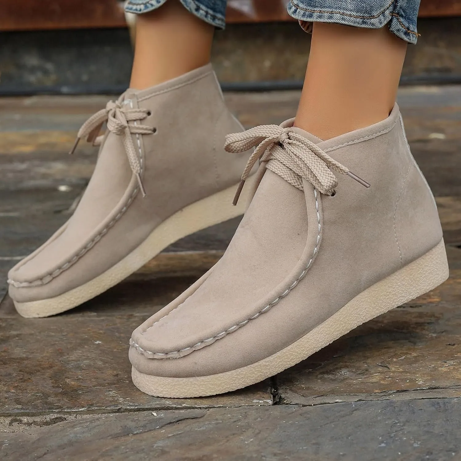 Women's Ankle Boots Retro Low Heel Short Ankle Booties Round Toe Slip On Walking Shoes Lace Up Fashion Sneakerss