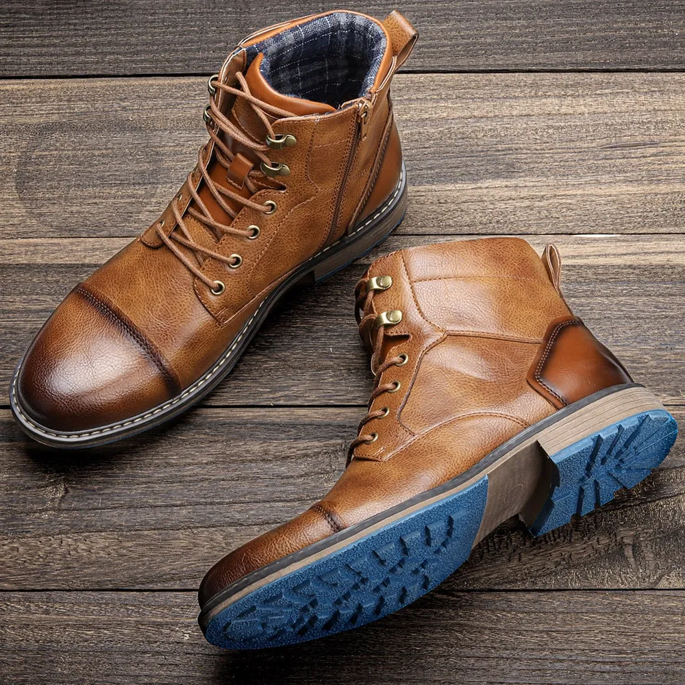 Yeknu 39~48 Boots For Men Classic Brand Comfortable Fashion Leather Men Ankle Boots #604