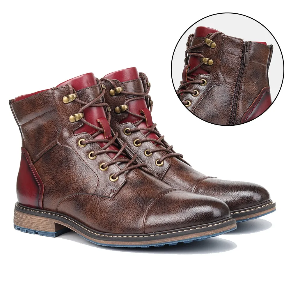 Yeknu 39~48 Boots For Men Classic Brand Comfortable Fashion Leather Men Ankle Boots #604