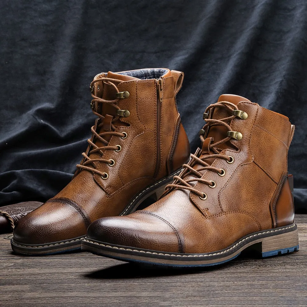 Yeknu 39~48 Boots For Men Classic Brand Comfortable Fashion Leather Men Ankle Boots #604