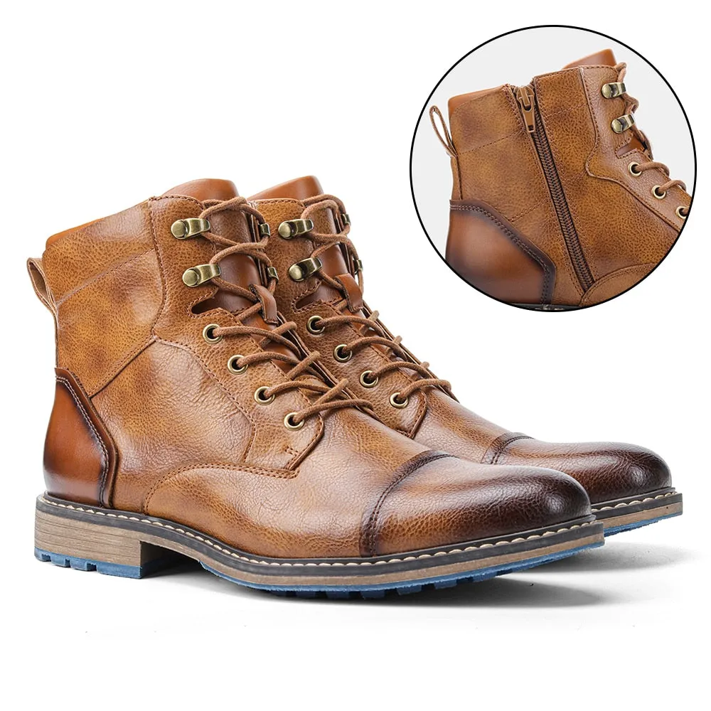 Yeknu 39~48 Boots For Men Classic Brand Comfortable Fashion Leather Men Ankle Boots #604
