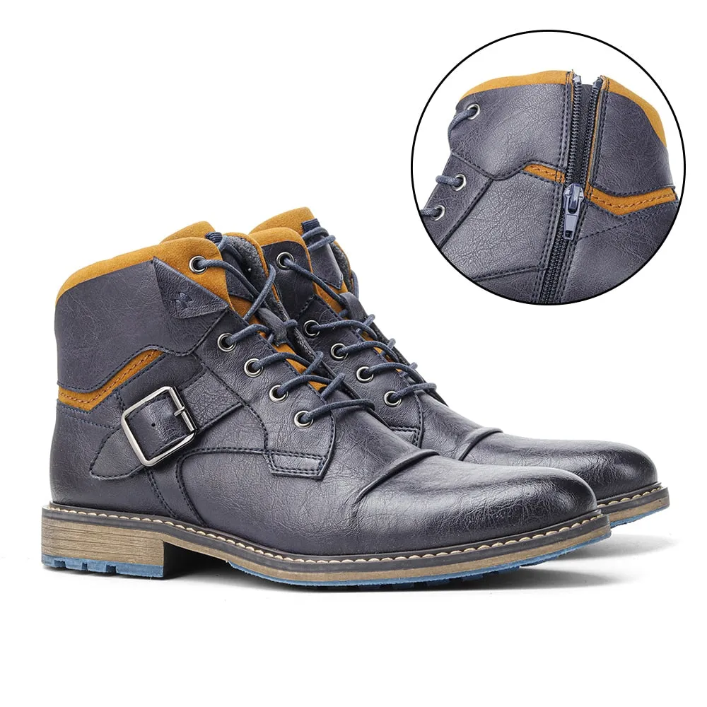Yeknu 39~48 Boots For Men Classic Brand Comfortable Fashion Leather Men Ankle Boots #604