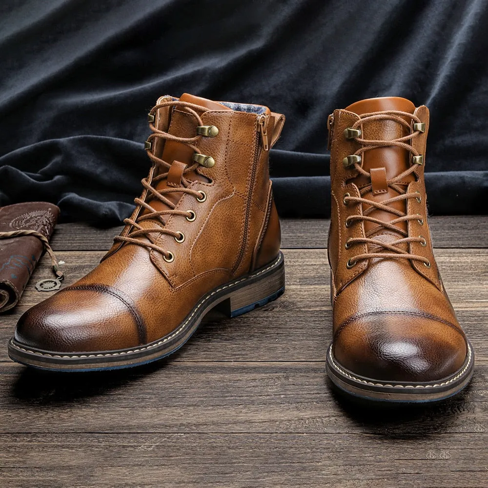 Yeknu 39~48 Boots For Men Classic Brand Comfortable Fashion Leather Men Ankle Boots #604