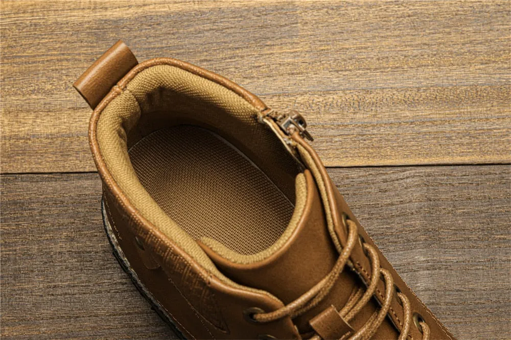 Yeknu Men Boots Fashion Brand Comfortable Boots Leather #Al657